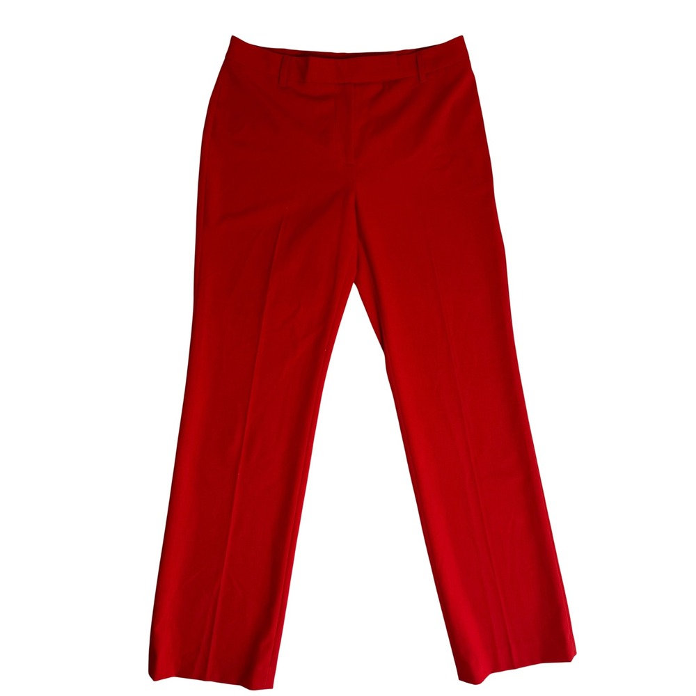 Chaus Red Straight Leg Stretch Dress Pants Size 6 Business Casual Trousers